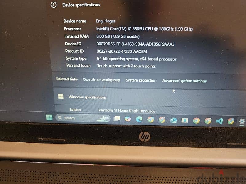 laptop hp core i7 gen 8 3