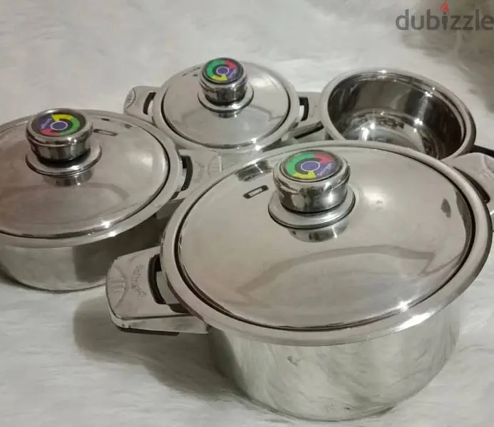 New Slougin Stainless Steel Cookware Set with Timer, 18/10 Grade, with Plastic Lid