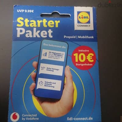 New sealed German European Sim Card prepaid incl. credit