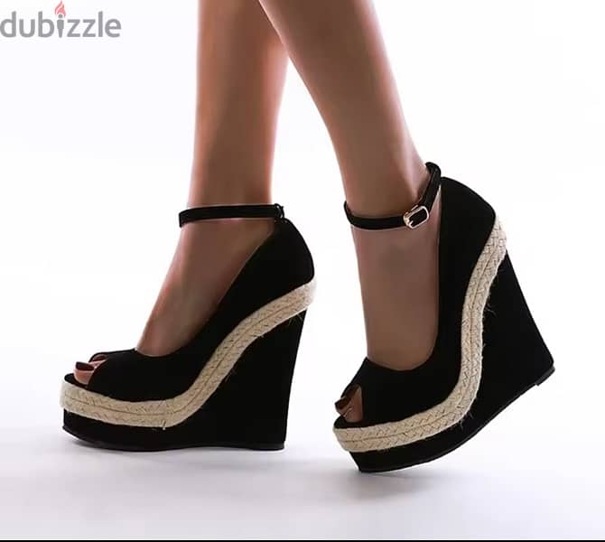 Straw Weave Wedges Platform Sandals 1