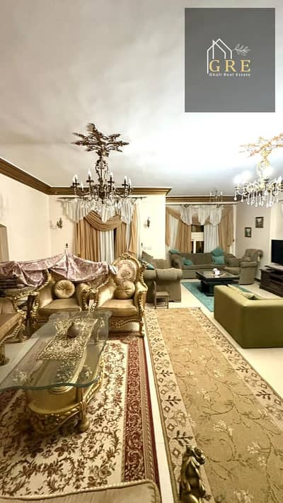 Apartment for sale 240m 3 bedrooms 3 bathrooms, fully furnished with electrical appliances on the third floor, ready for immediate occupancy in front of Mall of Arabia in Fourth Tourism, Distinguished Neighborhood