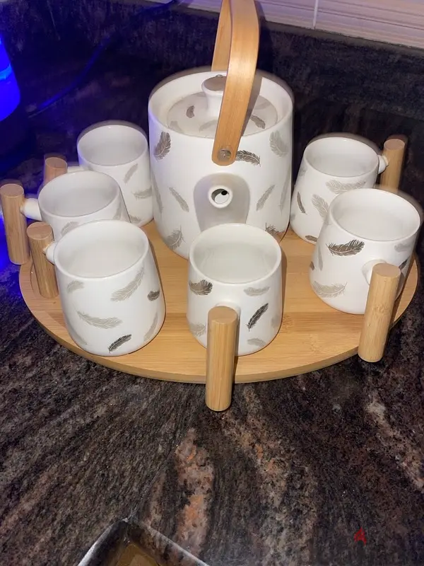 Tea Set with Wooden Tray65619879694211122