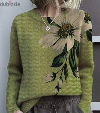 Elegant Green Floral Print Ladies _ TEMU