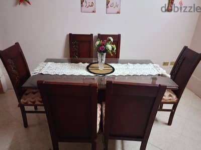 ترابيزة سفرة + ٦ كرسي + نيش