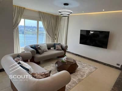 A fully finished, furnished, 62 sq m hotel apartment with appliances and hotel services is for sale in a tower directly on the Nile Corniche in Maadi.