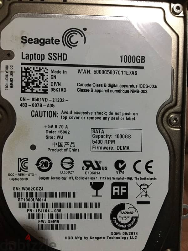 Laptop SSHD 1000GB 4