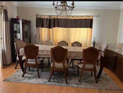 Image furniture سفرة خشب زان ٨ كراسي