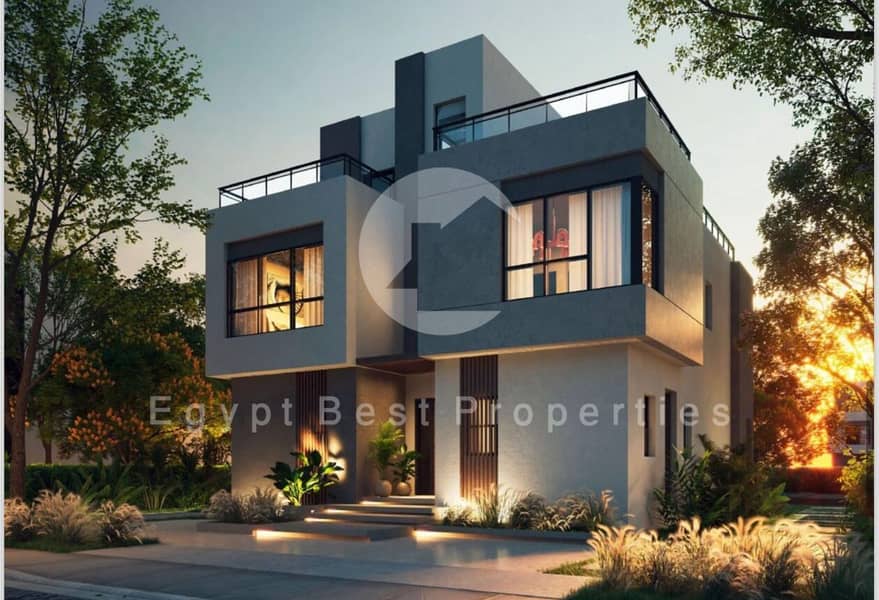 4 Bedrooms 224 sq.M Villa for sale 22,400,000 EGP in The Crown Compound, 6th of October