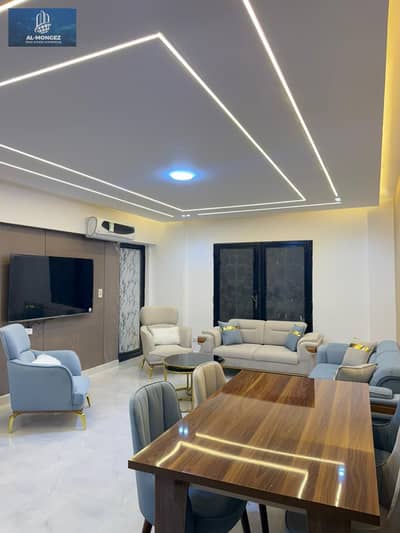 Furnished apartment for rent, 99 square meters, hotel-style finishes in Al Rehab, New Cairo, New Cairo Settlement.