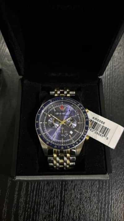 Emporio Armani AR6088 Chronograph Blue Dial Two-Tone