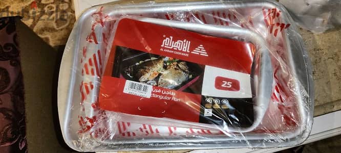 طقم 3 صواني طواجن المنيوم الاهرام