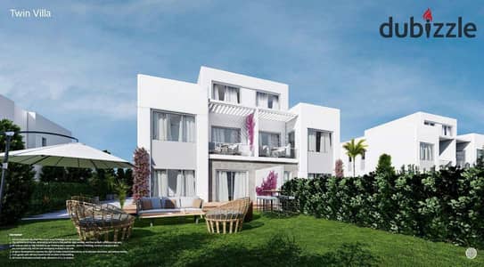 Prime location fully finished twin house with ACs and sea view for sale on a 9-year installment plan in Ras El Hekma