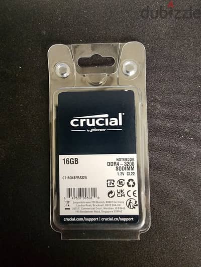 رام لابتوب16جيجا Crucial Basics 16GB DDR4-3200 ram