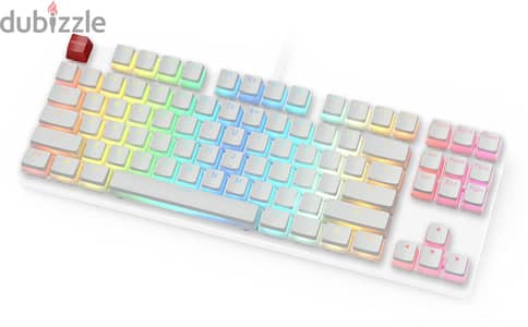 Glorious White Aura Keycaps pbt keyboard buttons زراير كيبورد