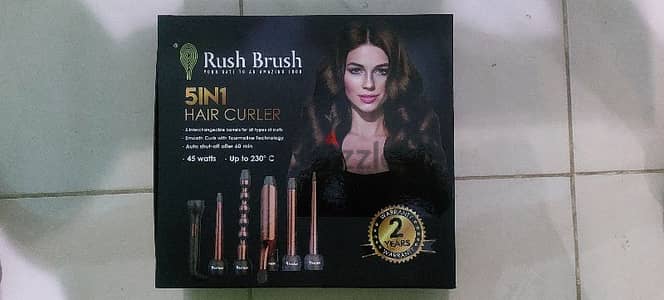 مكواة شعر Rush Brush 5 in 1 الأصلية (جديده تماما)