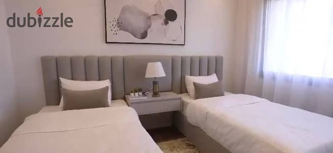 For sale: 118m² apartment +  65m² garden in Marvel Al-Marasem, New Zayed. Ultra super-lux finish, 2 bedrooms (master with bath & dressing), reception,