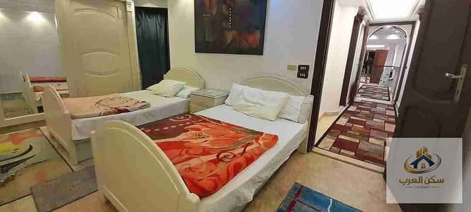 Furnished apartment for rent, 252 square meters, on Abdel Razek El Sanhouri Street, next to Abbas El Akkad Street. Air-conditioned, sanitized, with Wi