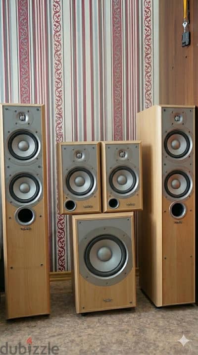 Infinity home theater-Kenwood amplifierسماعات سمعات هوم ثيترسيتر امبلف