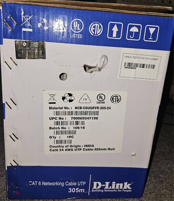Dlink cat 6 24 AWG UTP 305M box 1