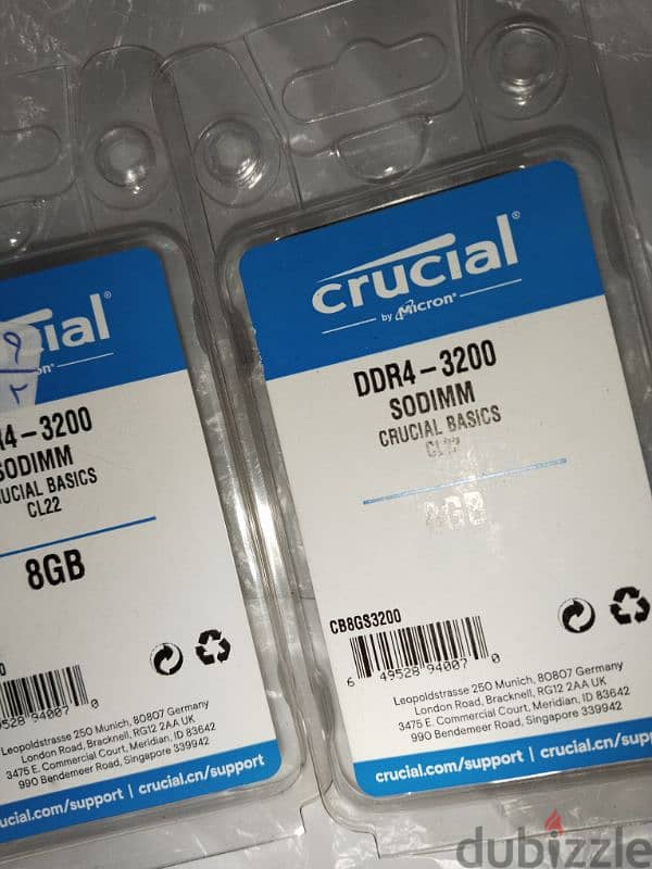 Crucial Ram 8 GB DDR4 3200 New 1
