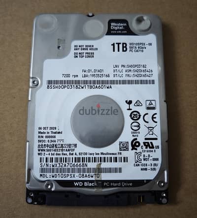 هارد لاب توب ويسترن بلاك 1 تيرا Hdd