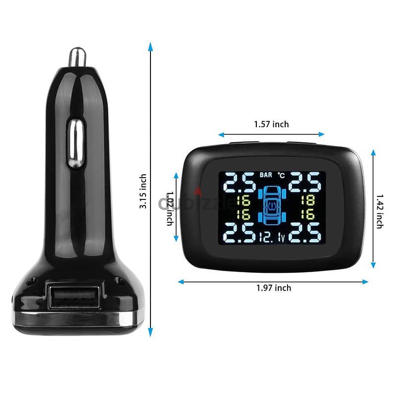 TPMS Tyres Sensors internal hidden with screen and  USB 5