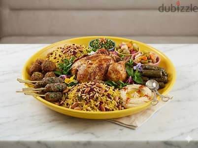 سلطان المائدة طبق تقديم ملكى باللونين الاحمر والاصفر BUFFET COLLECTION