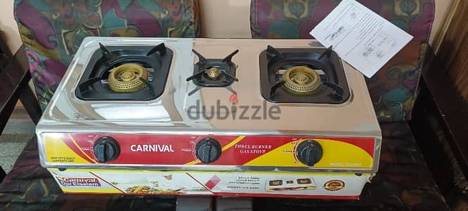 Stainless steel flat stove, 3 burners
