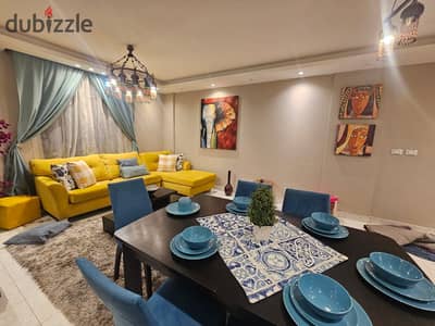 Fully furnished modern super lux apartment for rent ready to move in opposite old market typical floor 2bed in Al Rehab 1 - Phase 2 - New Cairo