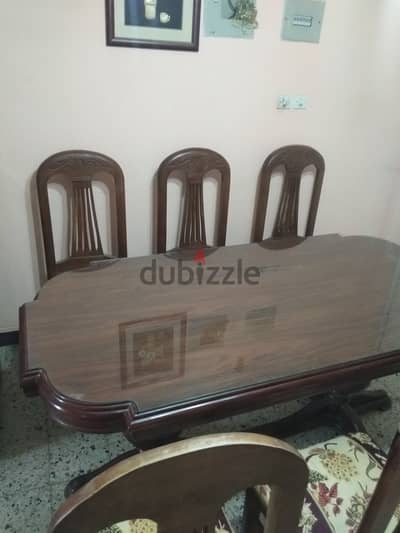 ترابيزة سفرة + ٦ كرسي خشب زان