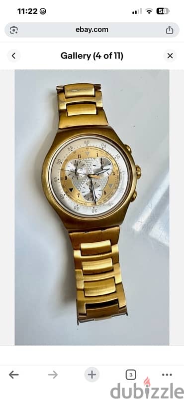 للبيع ساعه swatch سويسرى بحالج جيدة جدا جدا انتيكه اللون gold