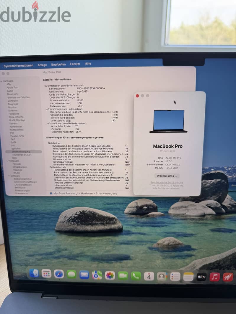MacBook Pro M3 16' 18gb 96% battery BOX 7