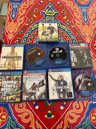 مجموعه العاب ps4  بسعر جميل ومتاح البدل