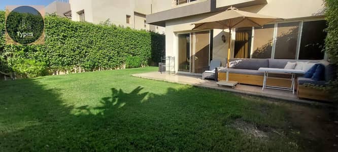 Twin house for sale in Grand Heights compound, ultra-super-lux finishing, distinctive landscape view, immediate delivery.