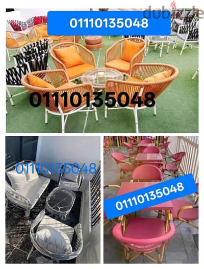 011101305048 طقم ميش و طقم دوبار كراسى وتربيزات أطقم رتان+مراجيح شماسى