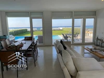 Chalet for sale 258m first row on a sea facing lagoon fully finished to Ultra Super Lux standards in New Alamein Prime location and guaranteed