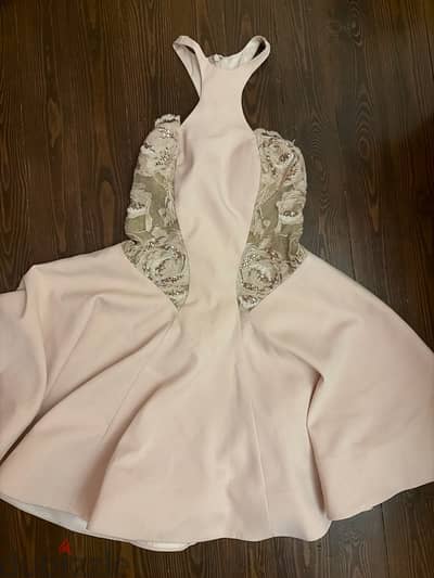 short pink dress with details