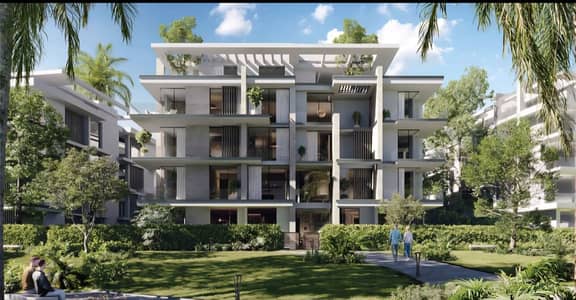 A ground-floor apartment with a 95 m² garden for sale in the North Expansion, next to Al-Seid Club in 6th of October City. ”