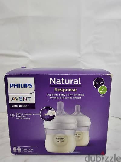 Philips Avent Natural Response Baby Feeding Bottle - 2 x 125ml