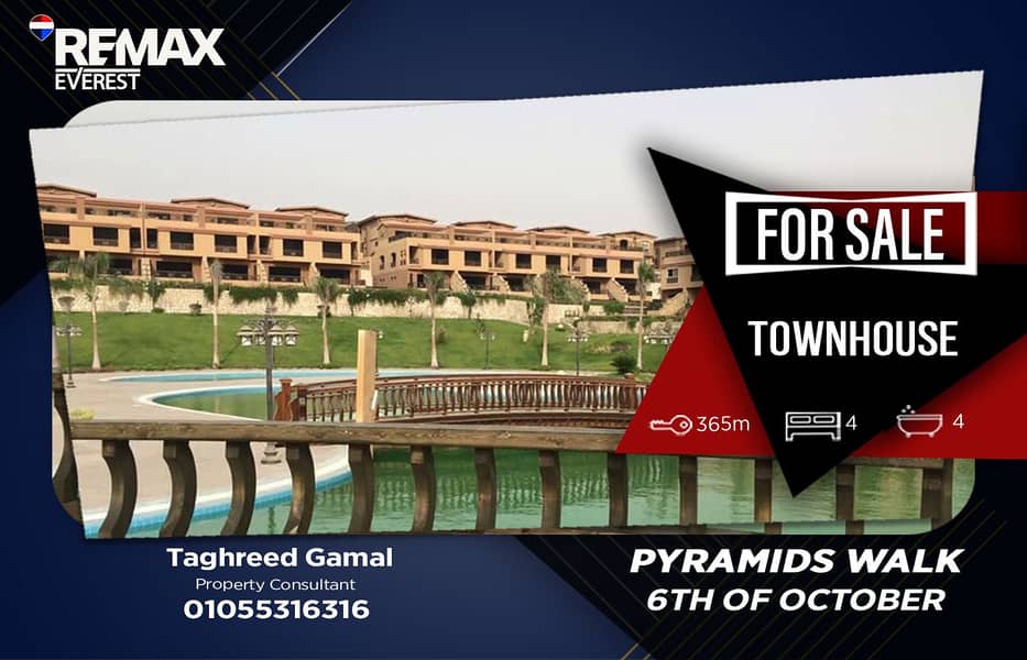 4 Bedrooms 250 sq.M Townhouse for sale 14,000,000 EGP in Pyramids Walk, Sheikh Zayed