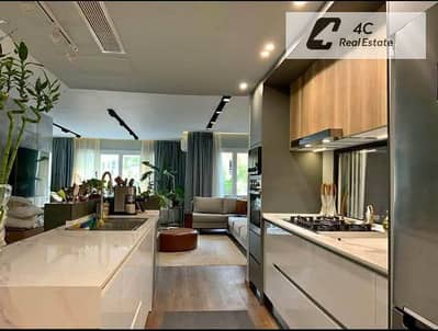Fully finished apartment and furnished 48 m Landscape and Street view for sale in phase Rotana lake residence at Fifth square