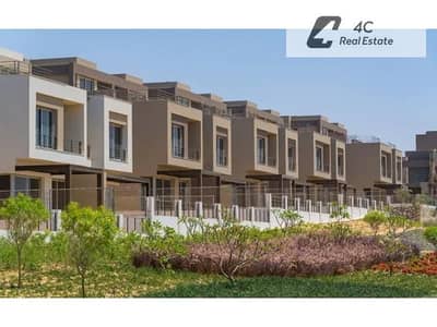 Lowest price town house corner ready to move 306m view landscape roof 90m in compound palm hills wood vill 6 october