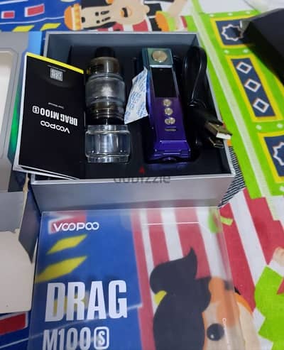 فيب Drag M100S بحالة الزيرو مع بطاريتين وليكويد