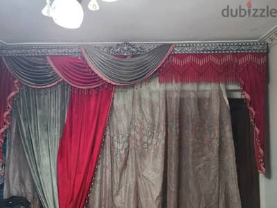 برقع أحمر و سيلفر بالستارة