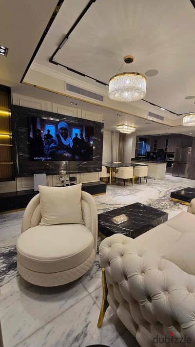 Furnished villa for daily rent in Sheikh Zayed, Beverly Hills compound, very special and upscale.