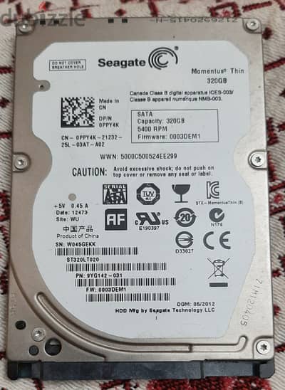 للفنيين: بوردة هارد Seagate أصلية  + بطارية Dell J1KND