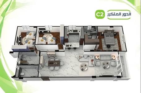 3 غرف تقسيمة مميزة جدا اول مطل دولى وخدمات بجانب جامعة حورس وبين الطرق الرئيسية فى المدينة