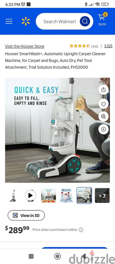 fh52000v smartwash+ automatic carpet cleaner