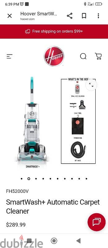 بسعر لقطه لسرعه البيع fh52000v smartwash+ automatic carpet cleaner 3