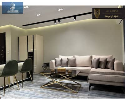 A furnished apartment is available for first-time occupancy for rent, ultra super luxury, 2 bedrooms, 2 bathrooms, master room, ground floor with a pr